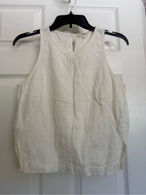 Max Studio Ivory Sleeveless Linen Tank